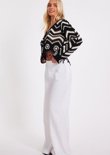 Quiz Black Crochet Knitted Top