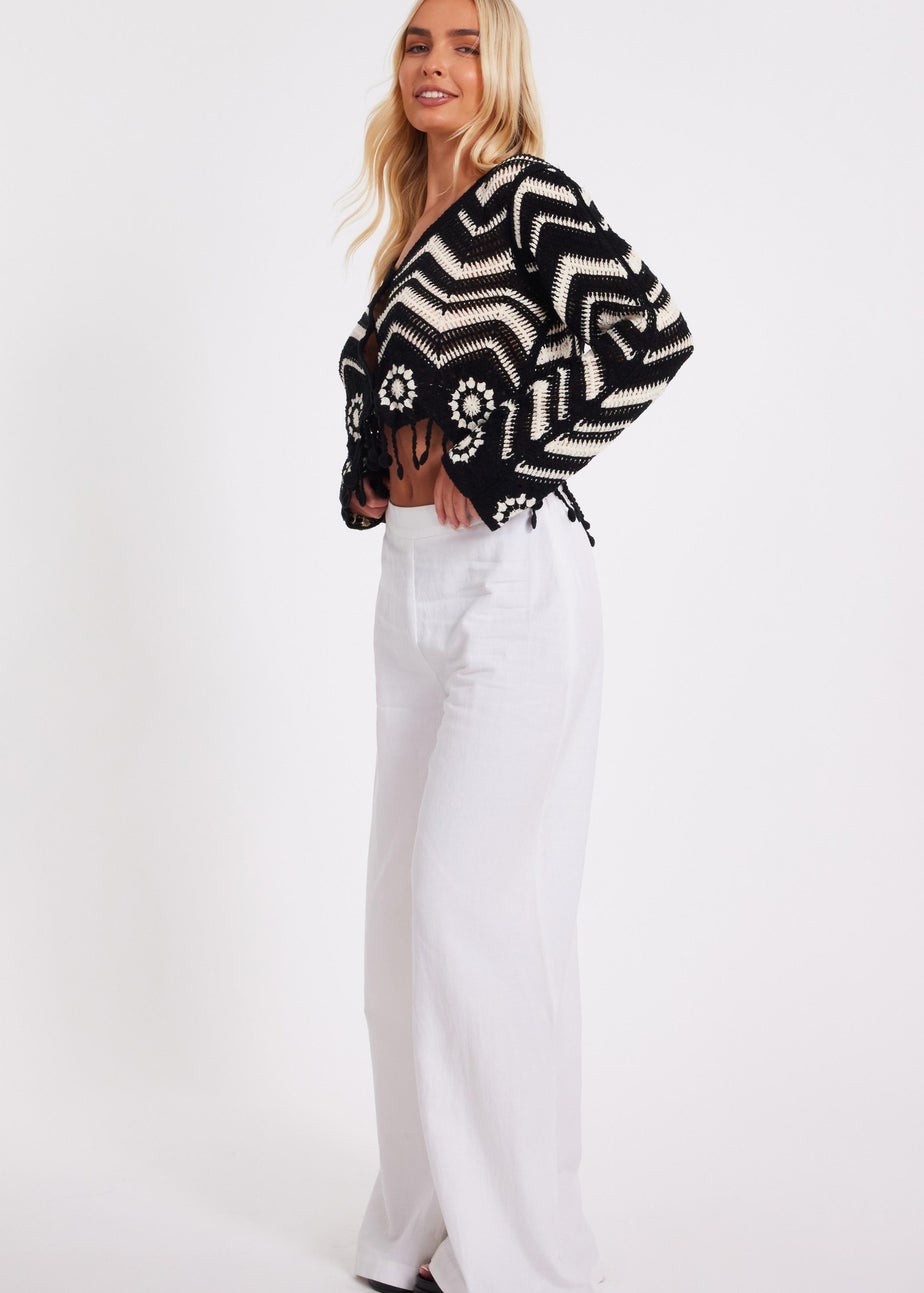 Quiz Black Crochet Knitted Top