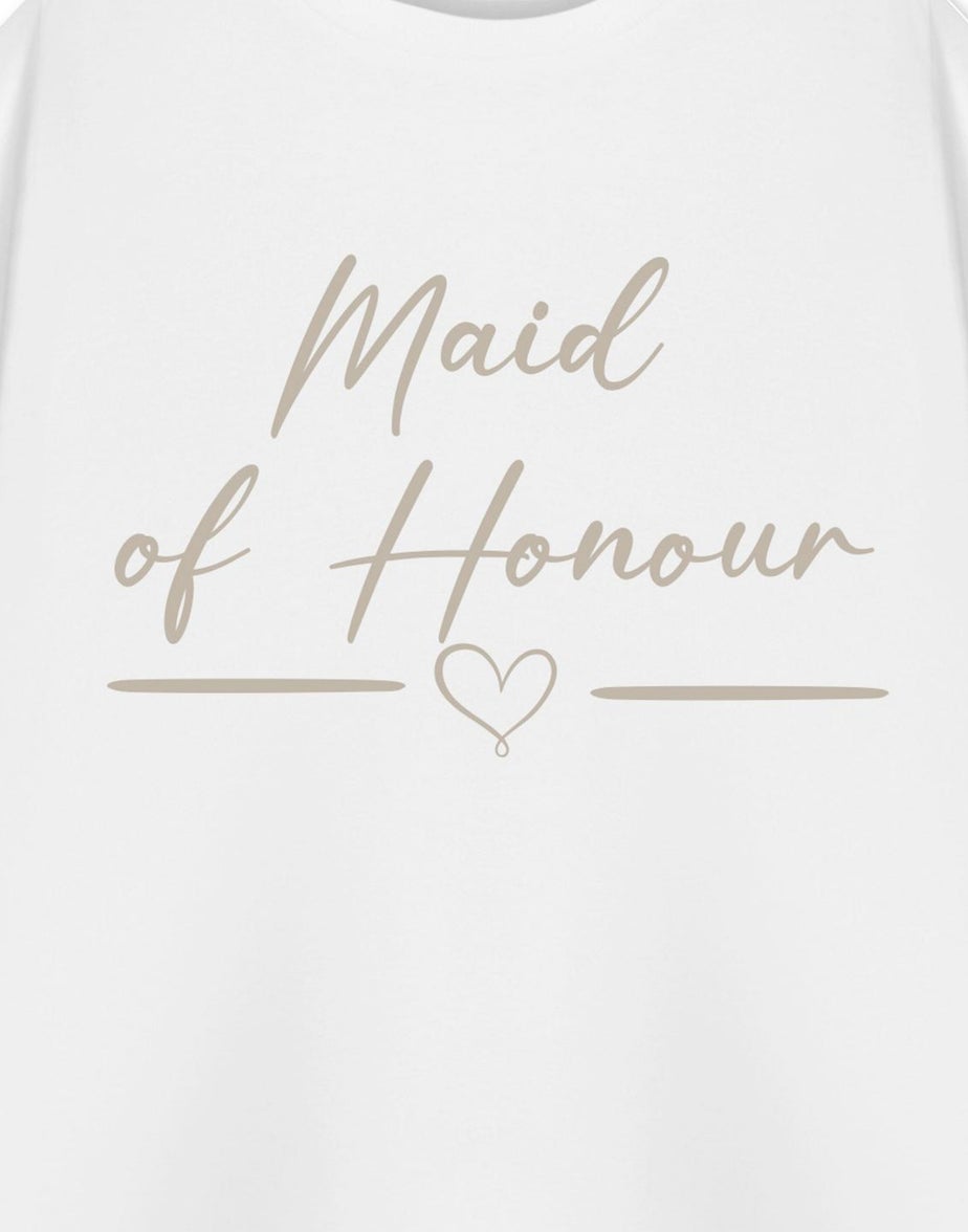 Show Me The Merch Maid Of Honour White T Shirt