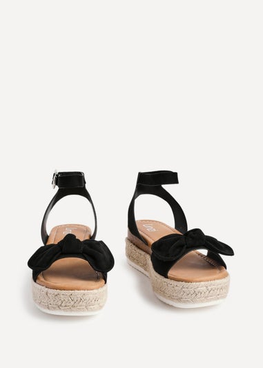 Linzi Cupid Black Flatform Espadrille Inspired Sandal