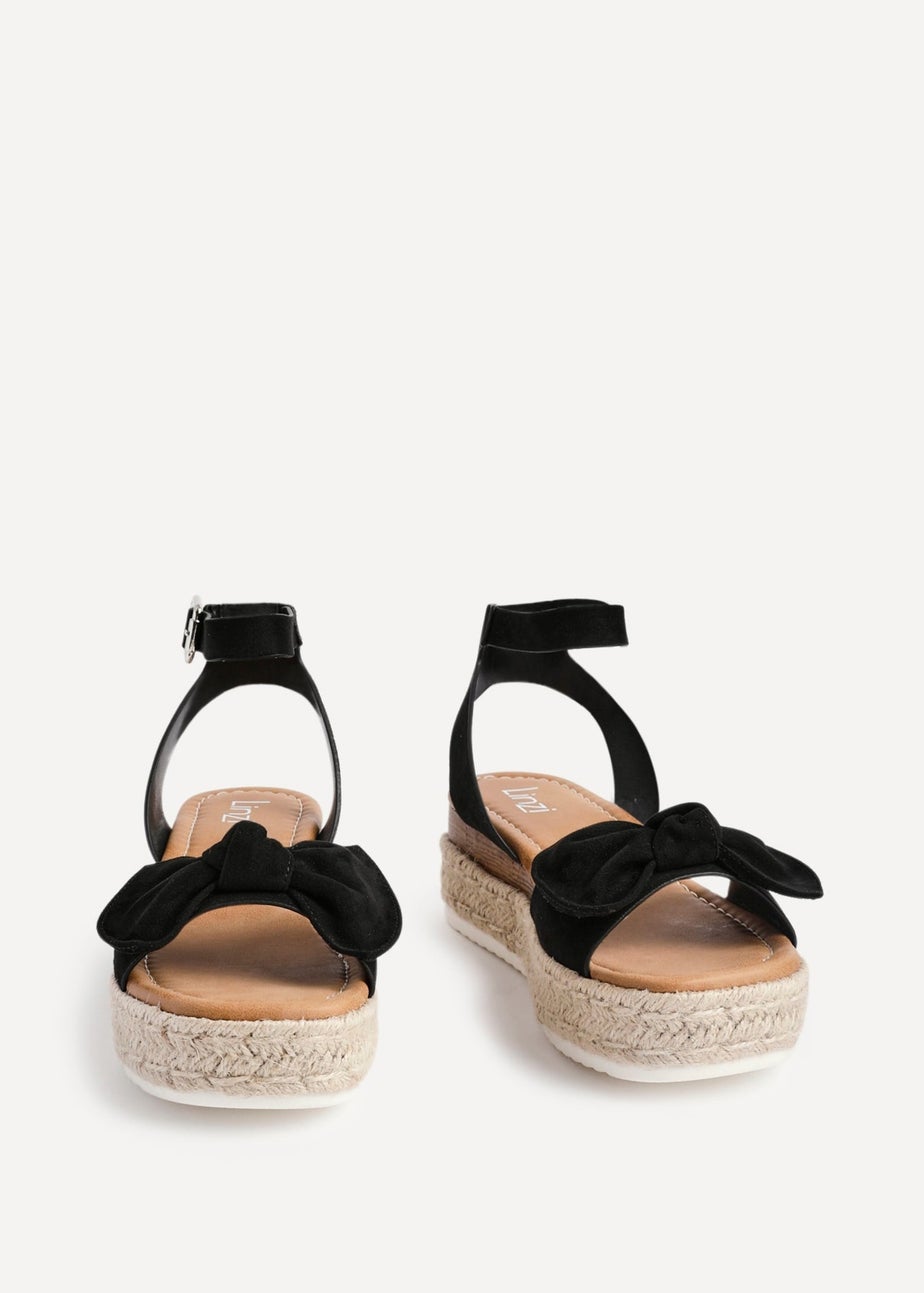 Linzi Cupid Black Flatform Espadrille Inspired Sandal