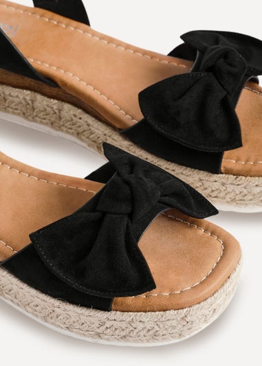 Linzi Cupid Black Flatform Espadrille Inspired Sandal