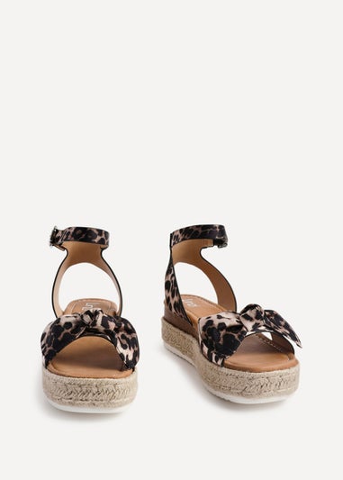 Linzi Cupid Leopard Print Flatform Espadrille Inspired Sandal