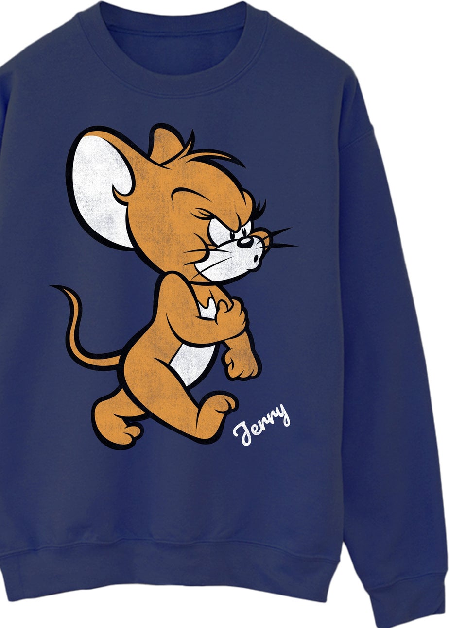 Tom & Jerry Angry Mouse Navy Graphic Sweatshirt