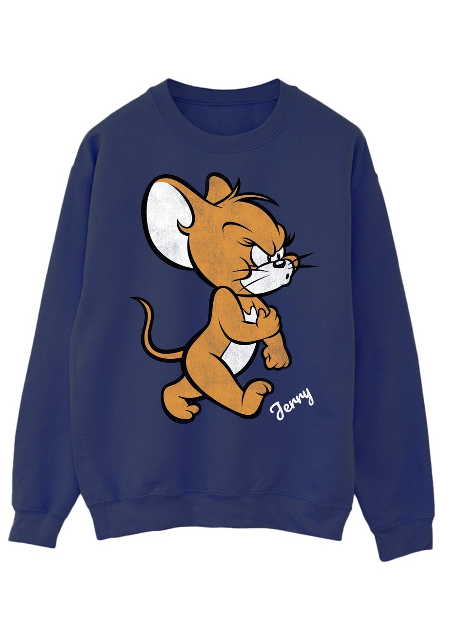 Tom & Jerry Angry Mouse Navy Graphic Sweatshirt
