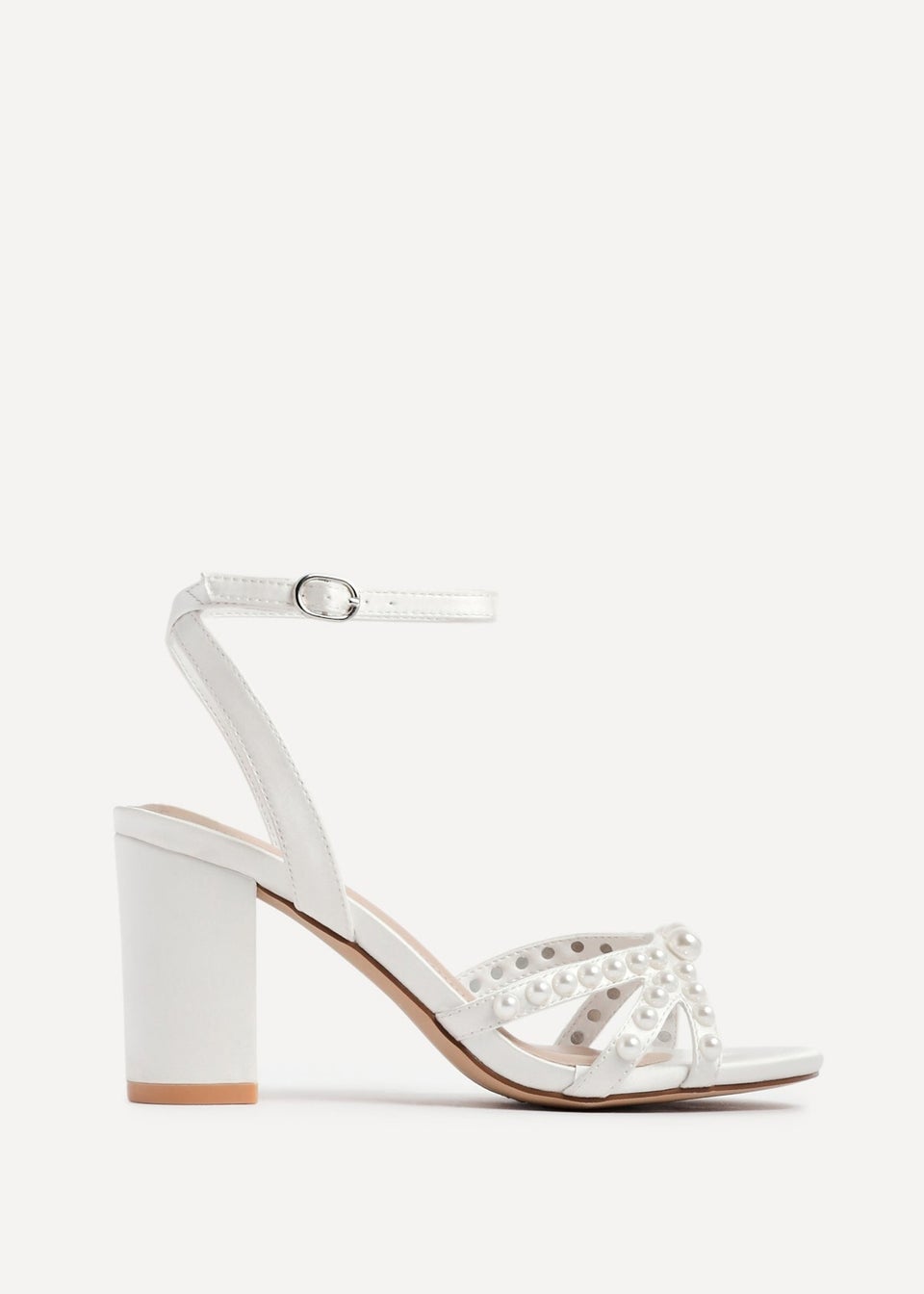 Linzi Enchanted Ivory Block Heeled Sandals