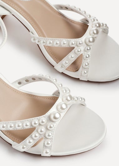 Linzi Enchanted Ivory Block Heeled Sandals