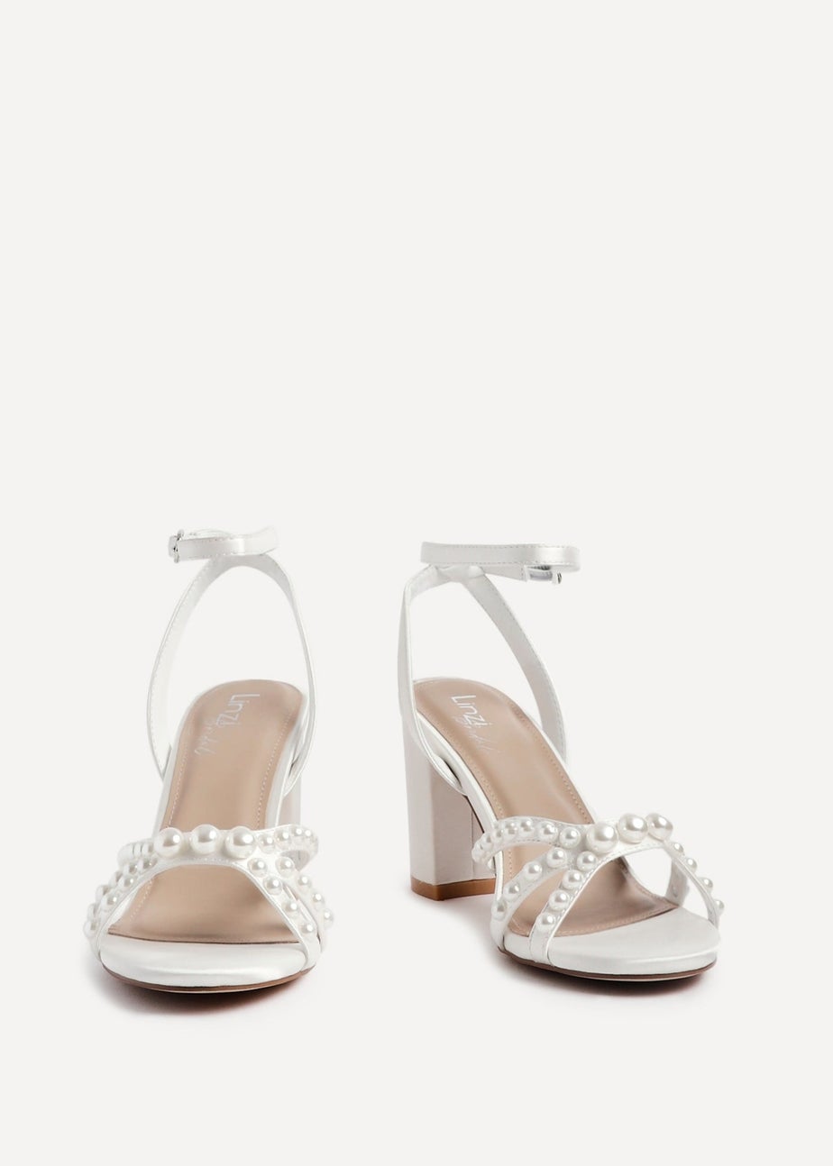 Linzi Enchanted Ivory Block Heeled Sandals