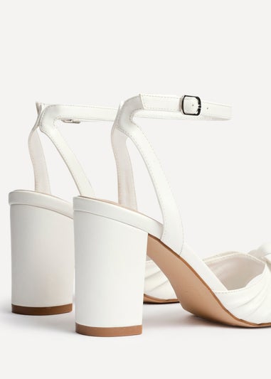 Linzi Darling White Faux Leather Heeled Sandals