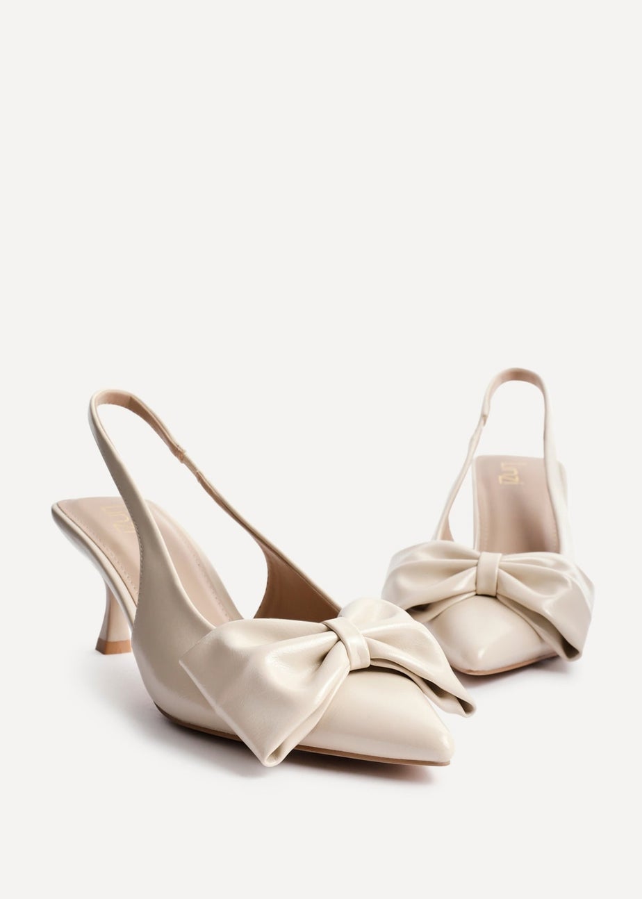 Linzi Merlot Nude Faux Leather Slingback Court Heels