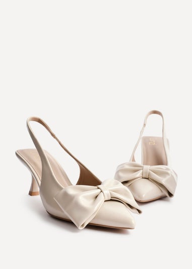 Linzi Merlot Nude Faux Leather Slingback Court Heels