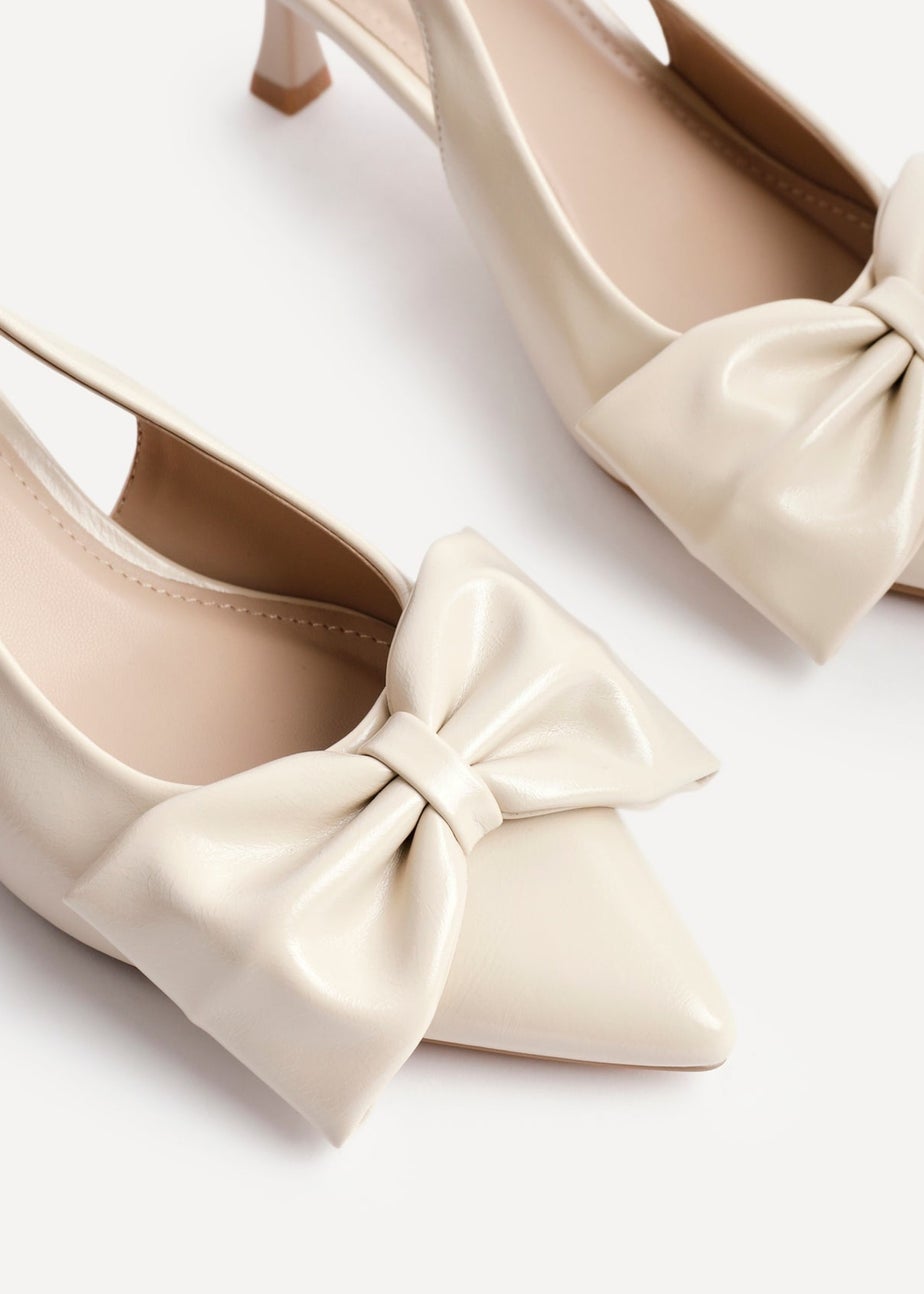 Linzi Merlot Nude Faux Leather Slingback Court Heels