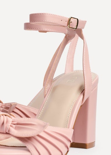 Linzi Darling Dusky Pink Faux Leather Heeled Sandals