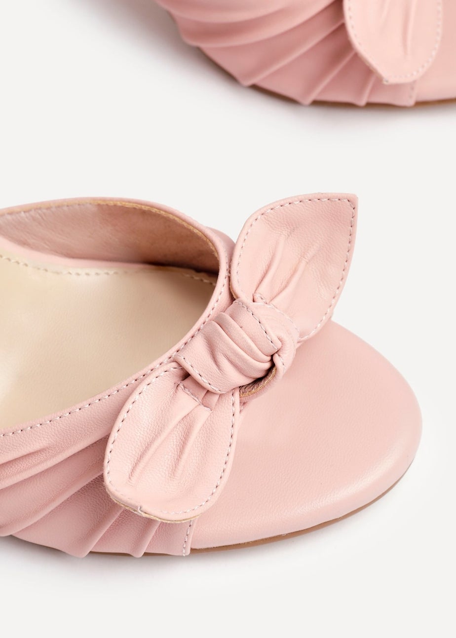 Linzi Darling Dusky Pink Faux Leather Heeled Sandals