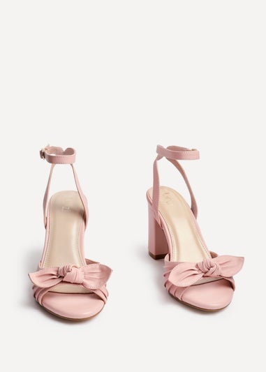 Linzi Darling Dusky Pink Faux Leather Heeled Sandals