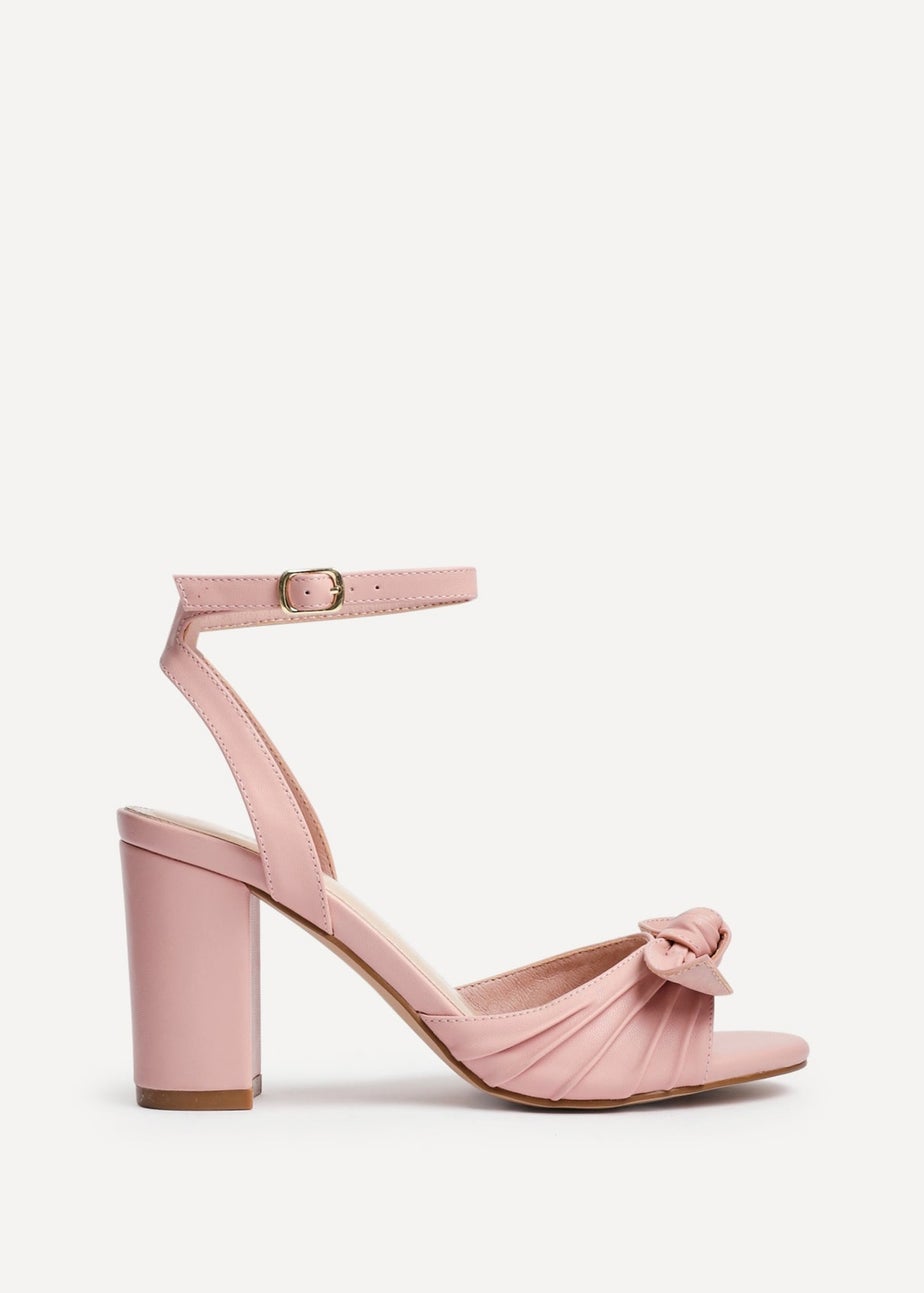 Linzi Darling Dusky Pink Faux Leather Heeled Sandals
