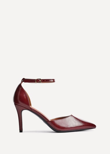 Linzi Thea Burgundy Faux Leather Classic Stiletto Court Heel