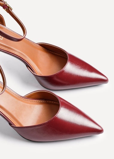 Linzi Thea Burgundy Faux Leather Classic Stiletto Court Heel
