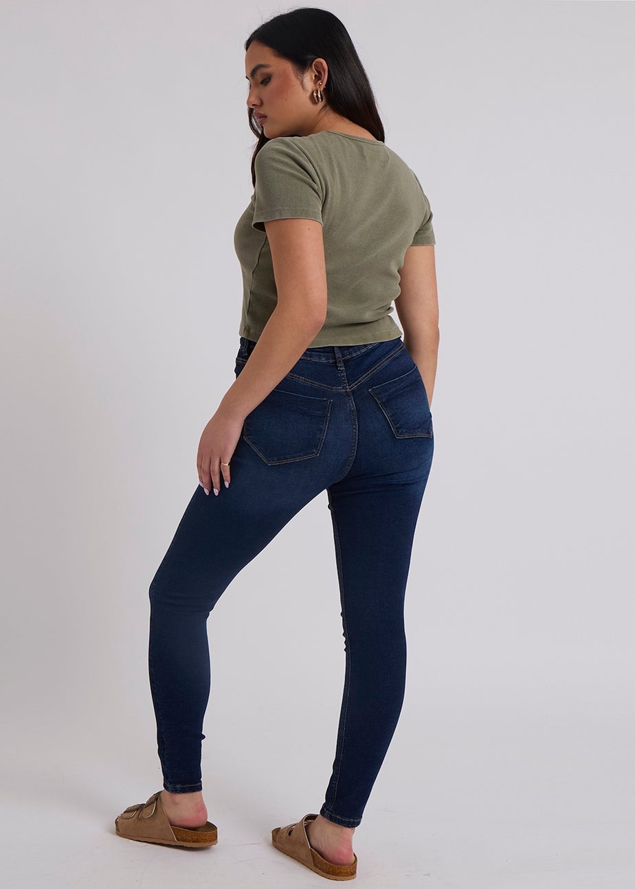 Urban Bliss Blue High Rise Slim Ripped Jean