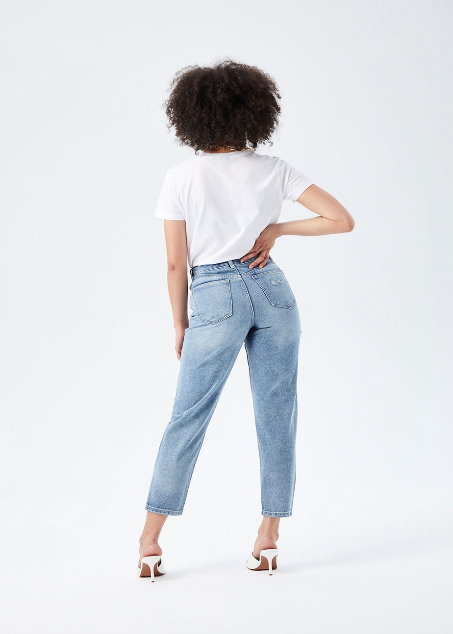 Urban Bliss Blue Lola Ripped Mom Jean