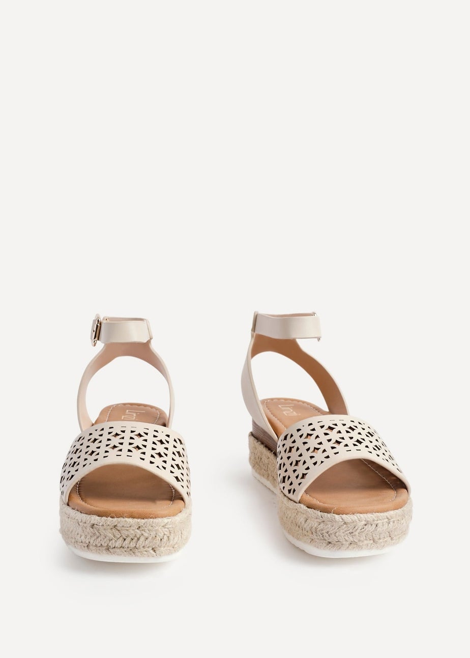 Linzi Radiance Sand Faux Leather Flatform Sandals