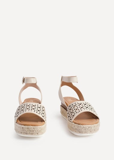 Linzi Radiance Sand Faux Leather Flatform Sandals