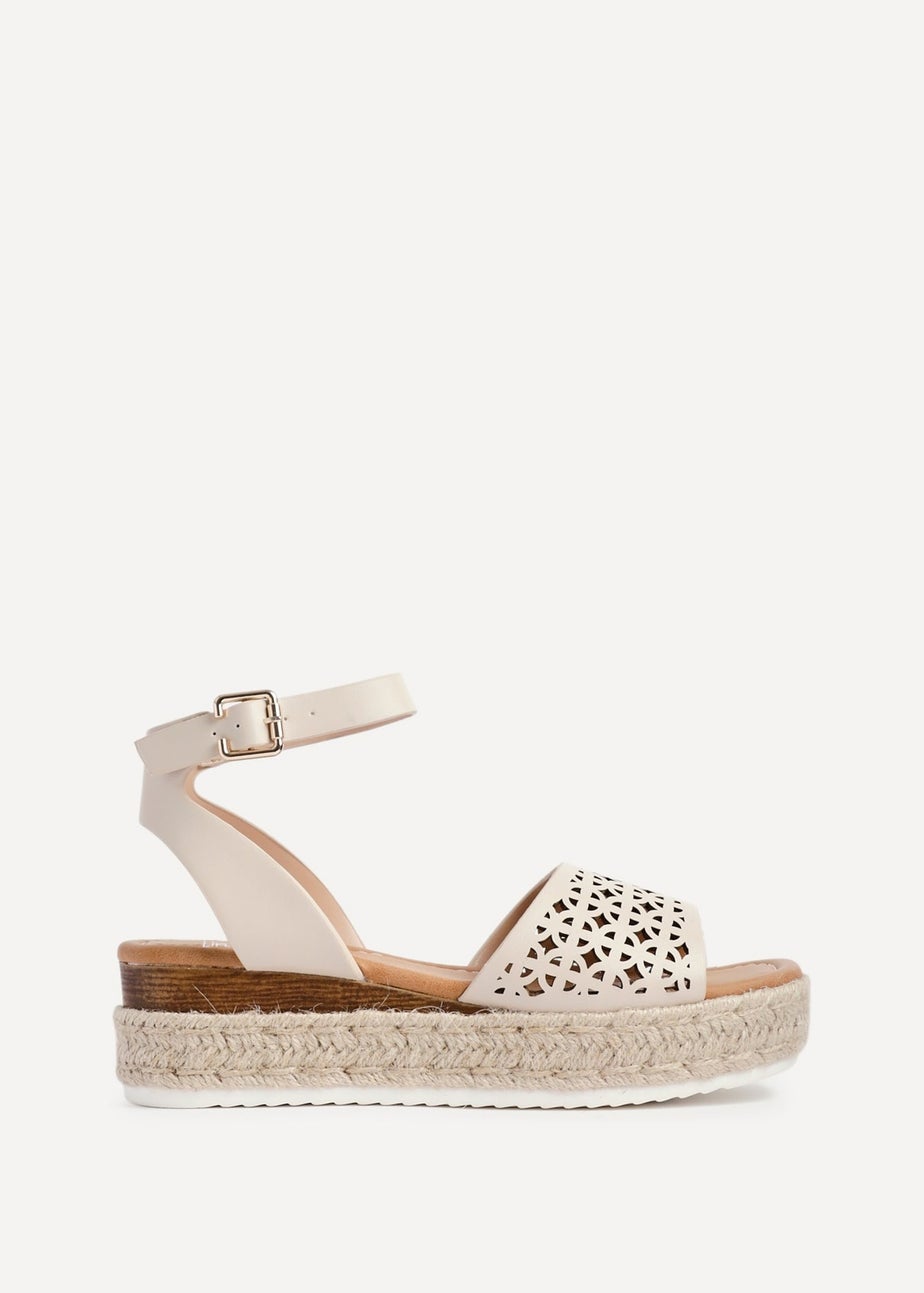 Linzi Radiance Sand Faux Leather Flatform Sandals