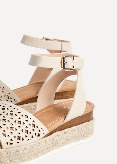 Linzi Radiance Sand Faux Leather Flatform Sandals