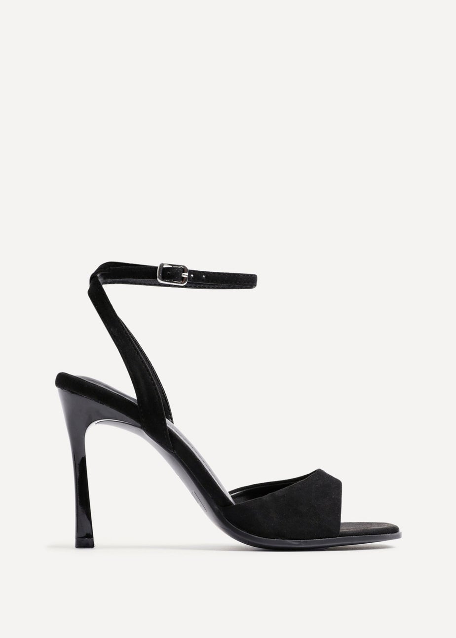 Linzi Jazz Black Faux Suede Stiletto High Heels