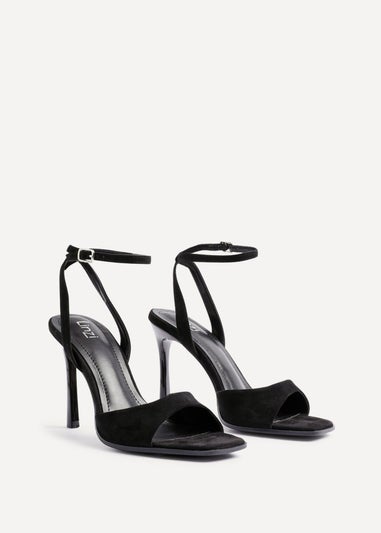 Linzi Jazz Black Faux Suede Stiletto High Heels