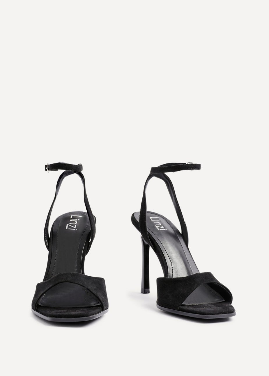 Linzi Jazz Black Faux Suede Stiletto High Heels