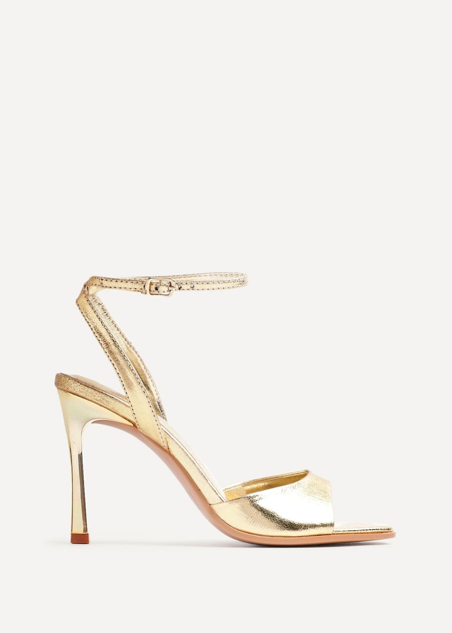 Linzi Jazz Gold Faux Leather Stiletto High Heels