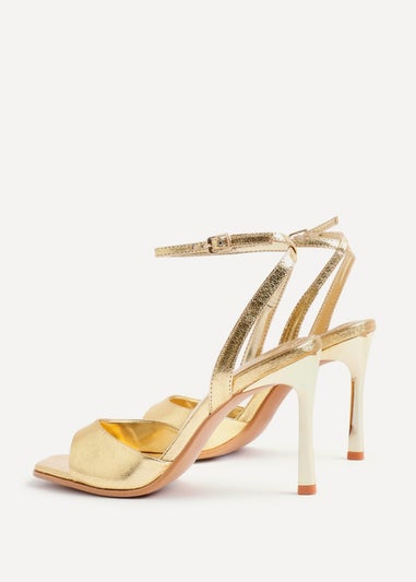 Linzi Jazz Gold Faux Leather Stiletto High Heels