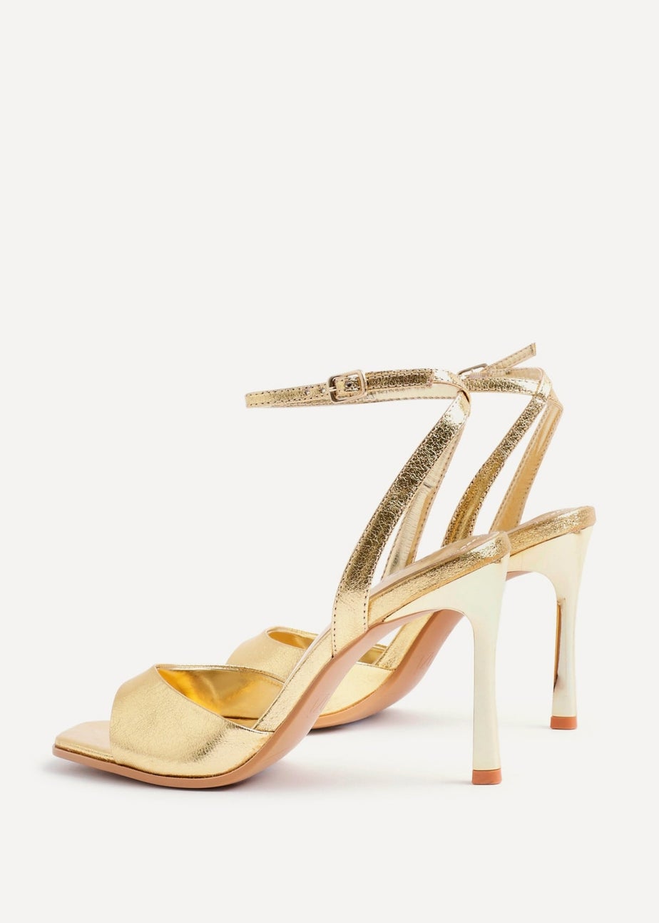 Linzi Jazz Gold Faux Leather Stiletto High Heels