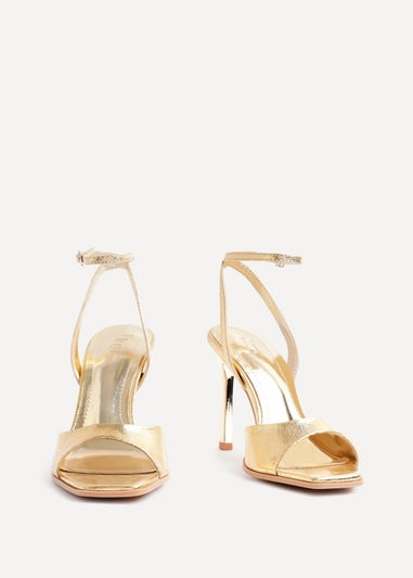 Linzi Jazz Gold Faux Leather Stiletto High Heels