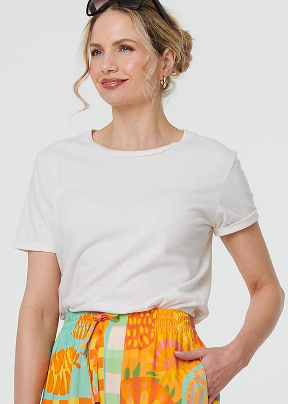 Izabel London Orange Patchwork Print Tie Waist Relaxed Shorts