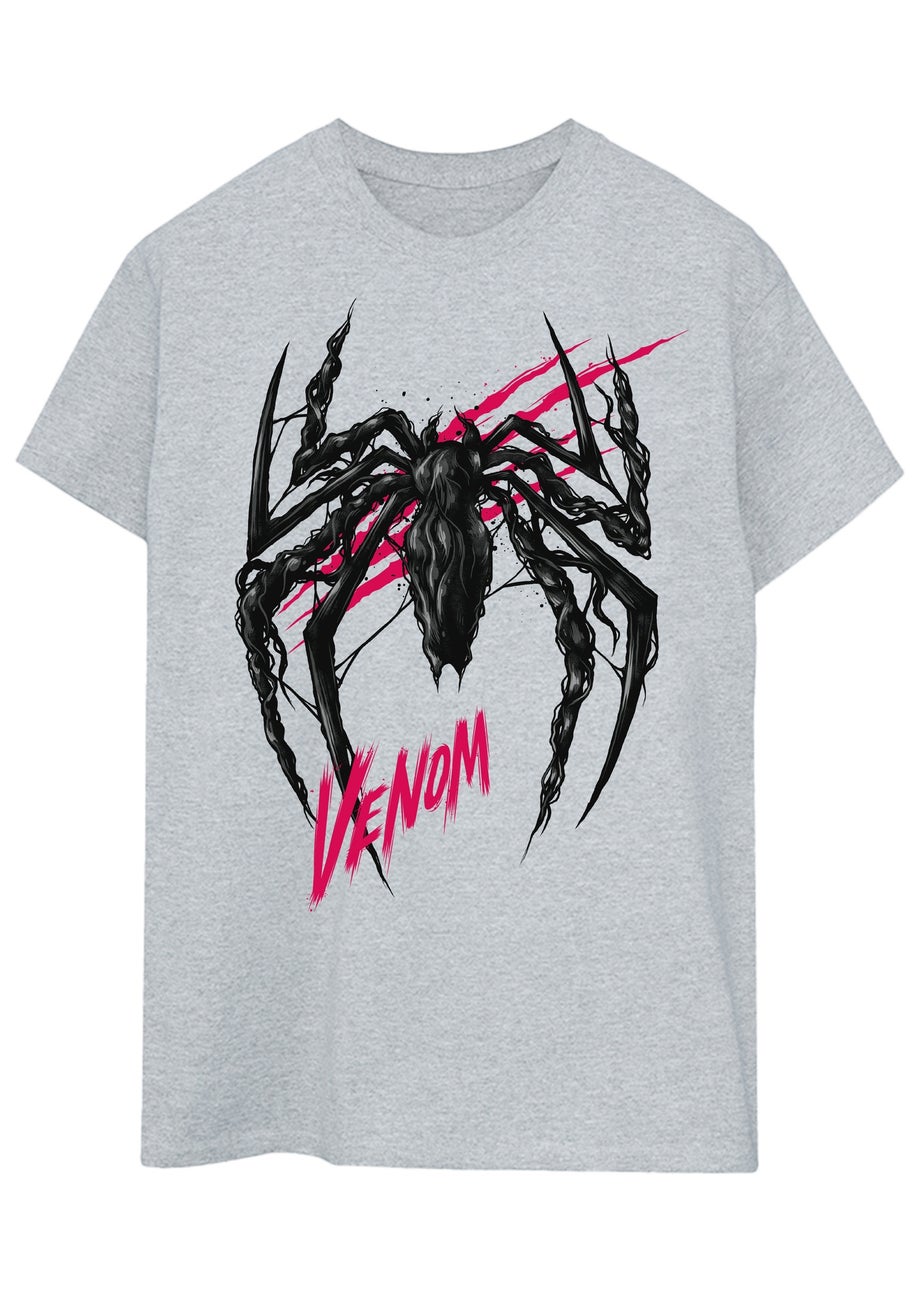 Marvel Spider-Man Venom Symbol Grey Graphic T-Shirt