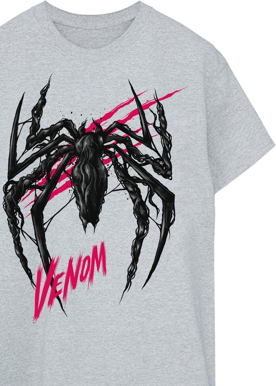 Marvel Spider-Man Venom Symbol Grey Graphic T-Shirt