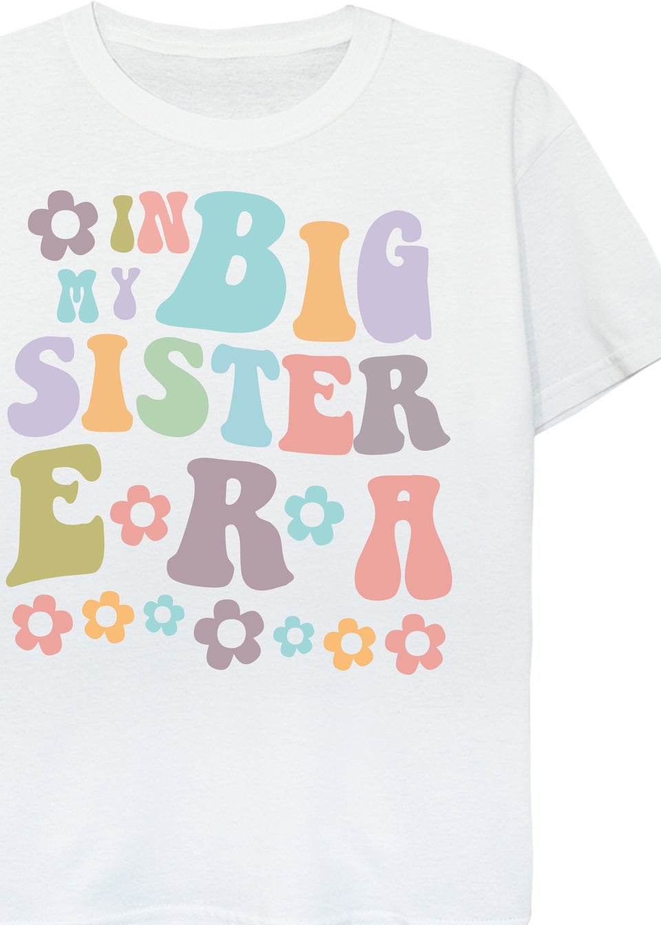 Brands In Big Sister Era Girls White Graphic T-Shirt (3-13 Years)