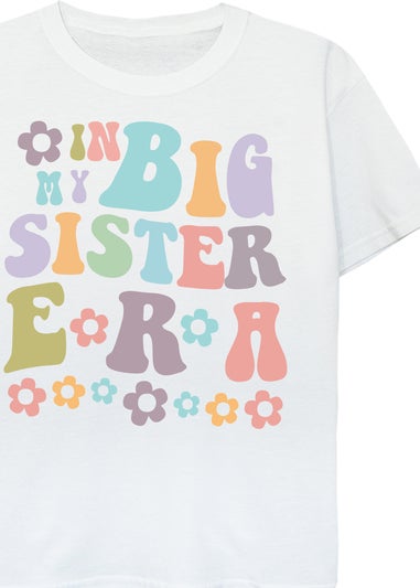 Brands In Big Sister Era Girls White Graphic T-Shirt (3-13 Years)
