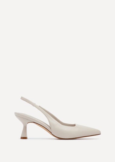Linzi Presley Sand Faux Leather Sling Back Low Court Heel