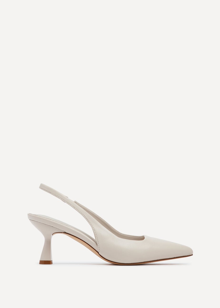Linzi Presley Sand Faux Leather Sling Back Low Court Heel