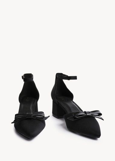 Linzi Orla Black Scuba Low Block Court Heel