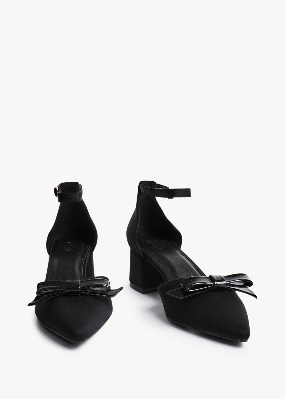 Linzi Orla Black Scuba Low Block Court Heel