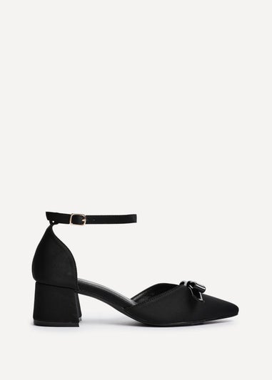 Linzi Orla Black Scuba Low Block Court Heel
