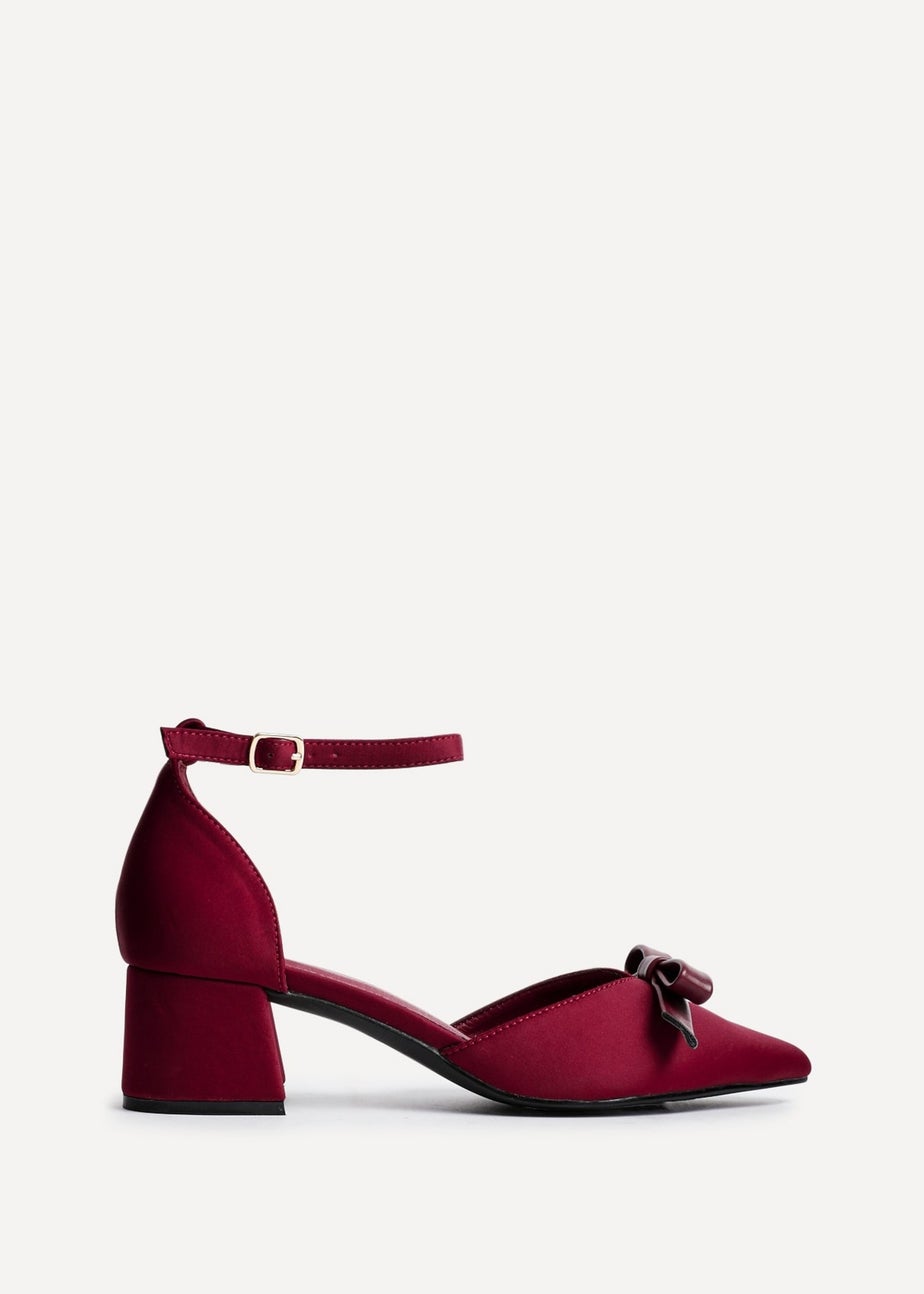 Linzi Orla Burgundy Scuba Low Block Court Heel