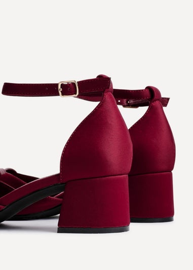 Linzi Orla Burgundy Scuba Low Block Court Heel
