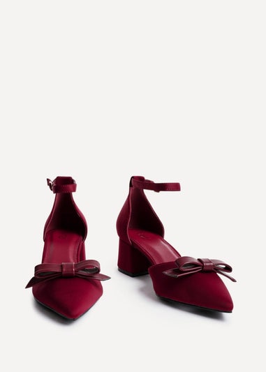 Linzi Orla Burgundy Scuba Low Block Court Heel