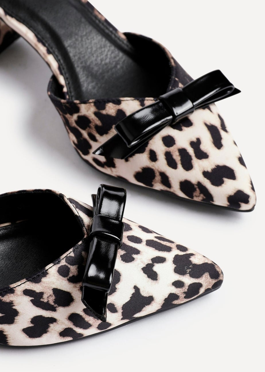 Linzi Orla Leopard Print Scuba Low Block Court Heel