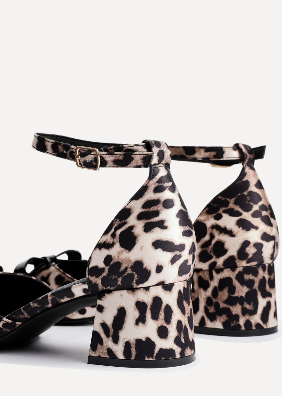 Linzi Orla Leopard Print Scuba Low Block Court Heel